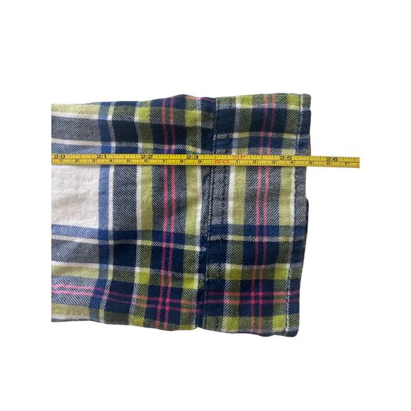 Abercrombie & Fitch Plaid Flannel Shirt Green Navy Pink Youth Large / Adult Sm - Picture 7 of 7